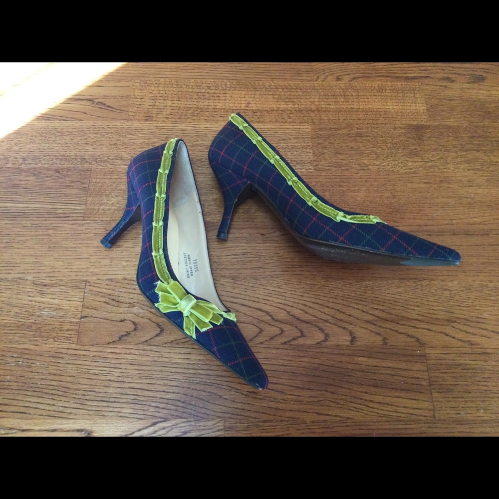 J Crew Plaid and Velvet Pump